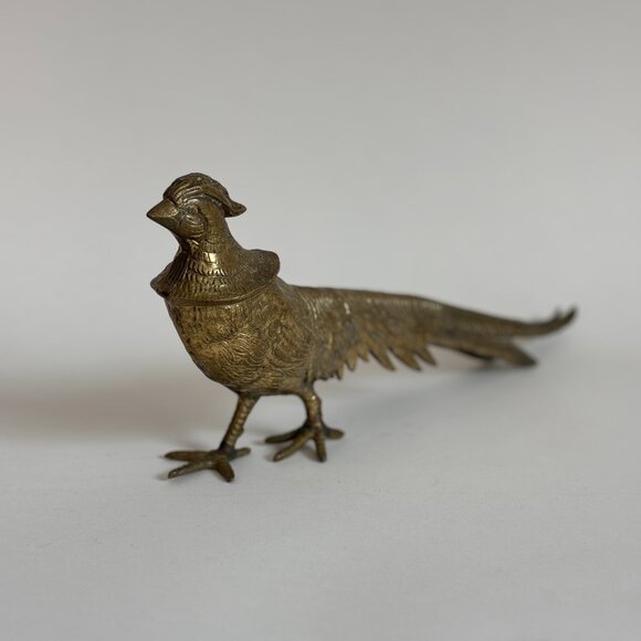 Vintage Brass Pheasant Figurine Large Table Top Decor - Picture 1 of 7